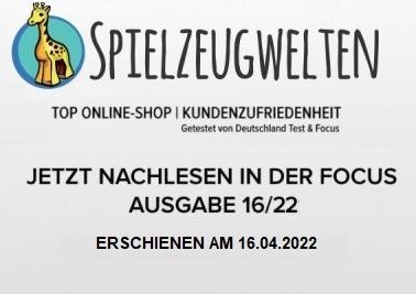 Spielzeugwelten TOP Online-Shop 2022 im Focus Deutschland Test