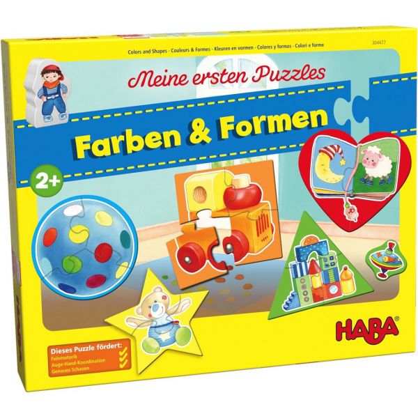 HABA 304477 - Meine ersten Puzzles - Farben &amp; Formen, 2,3 &amp; 4 Teile