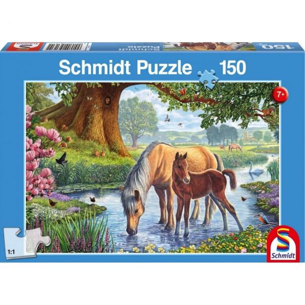 SCHMIDT 56161 - Puzzle - Pferde am Bach, 150 Teile