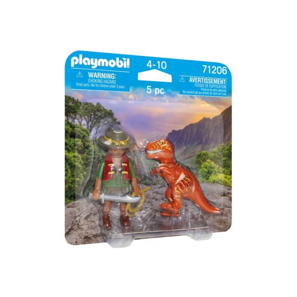PLAYMOBIL 71206 - DuoPacks - Dinos: Abenteurer mit T-Rex