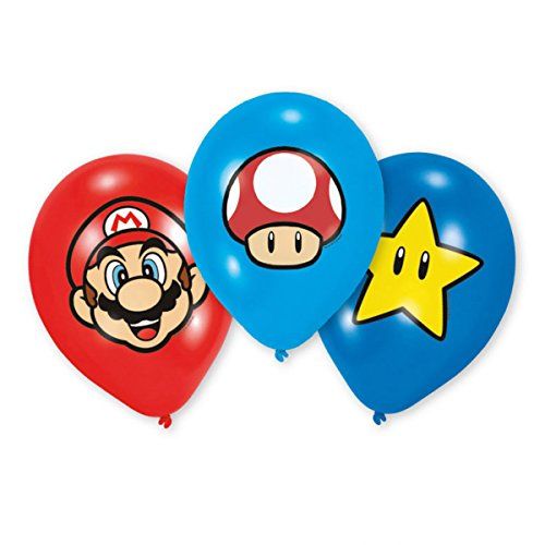 AMSCAN 9901999 - Geburtstag &amp; Party - Super Mario Latex Luftballon, 6 Stk.