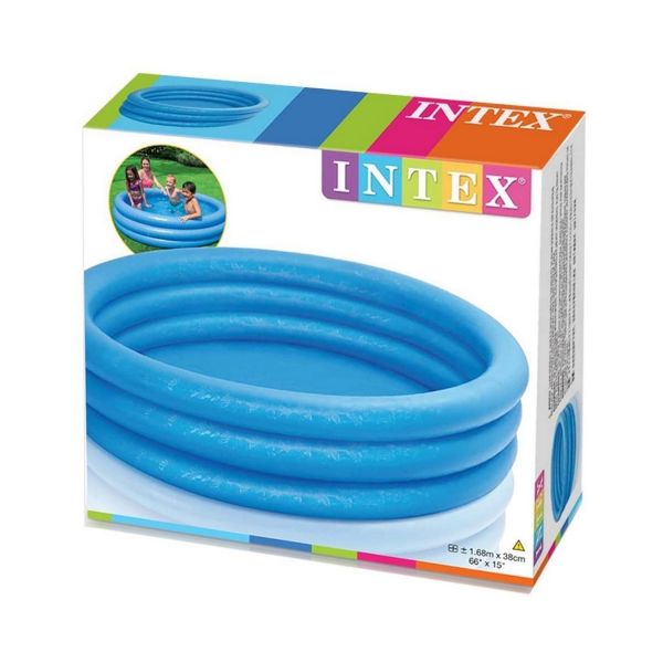 INTEX 58446NP - Planschbecken - 3-Ring-Pool Crystal Blue Pool, 168 cm x 38 cm