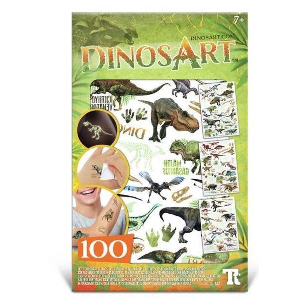 DINOSART 15302 - Temporäre Dino Leuchttattoos, 100 Stk.