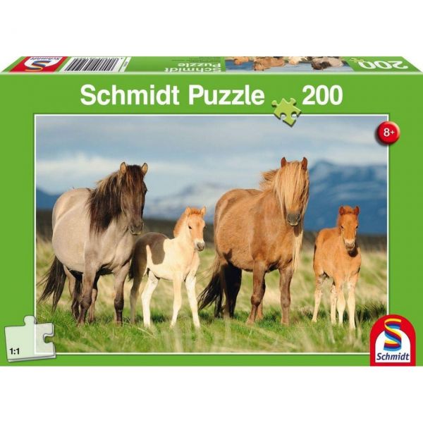 SCHMIDT 56199 - Puzzle - Pferdefamilie, 200 Teile