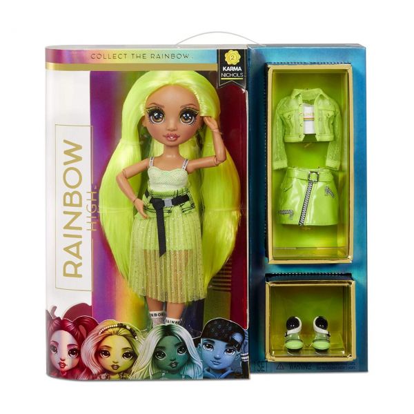 MGA 572343EUC - Rainbow High - Fashion Doll Serie 2, Karma Nichols, Neon