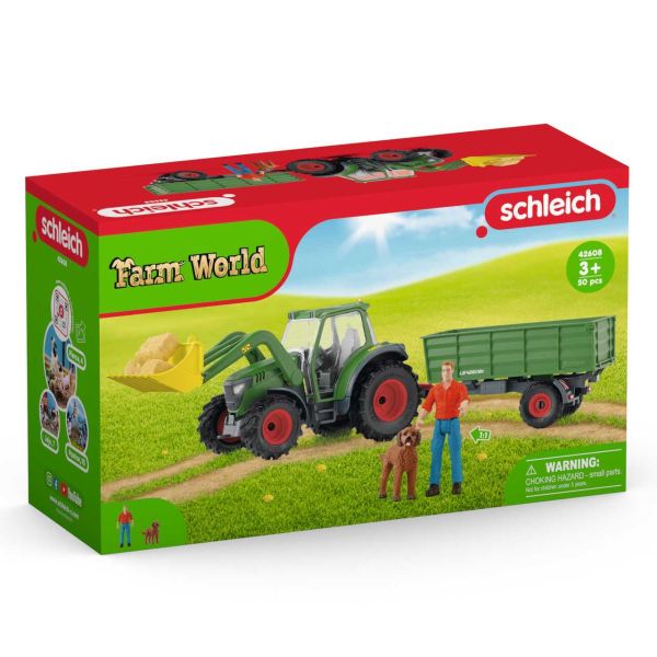 SCHLEICH 42608 - Farm World - Traktor mit Anhänger