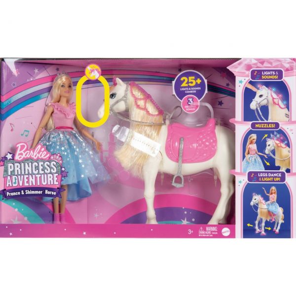 MATTEL GML79 - Barbie - “Prinzessinnen Abenteuer” Tanzendes Pferd und Puppe