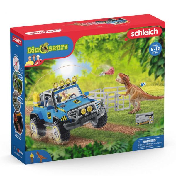 SCHLEICH 41464 - Dinosaurs - Geländewagen mit Dino-Außenposten, Version 2022