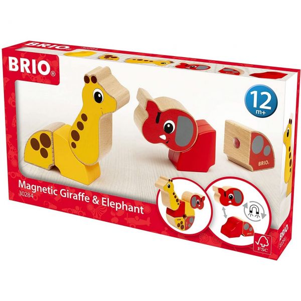 BRIO 30284 - Magnet-Tiere Elefant und Giraffe