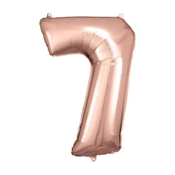 RM 9906282 - Folienballon SuperShape - Zahl 7, rosé gold, 55x83cm