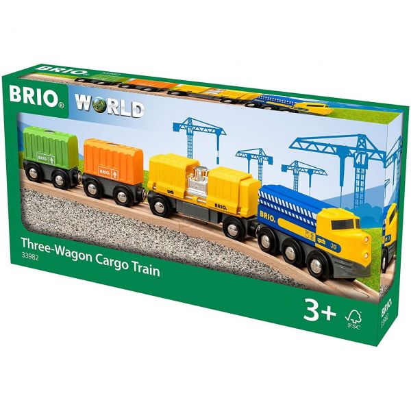 BRIO 33982 - Züge - Güterzug mit drei Waggons