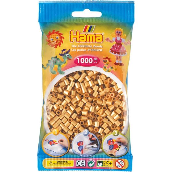 HAMA 207-61 - Bügelperlen - Perlen im Beutel Gold, 1.000 Stk