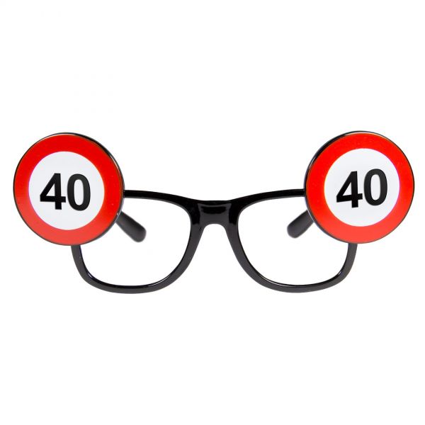 FOLAT 24940 - Geburtstag &amp; Party - 40 Jahre Verkehrsschild Sonnenbrille