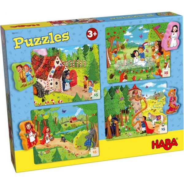 HABA 304701 - Puzzle - Märchenland, 4 x 15 Teile
