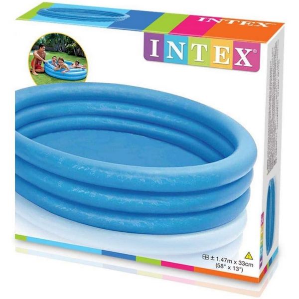 INTEX 58426NP - Planschbecken - 3-Ring-Pool Crystal Blue Pool, 147 cm x 33 cm