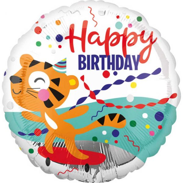 AMSCAN 4129401 - Folienballon - Happy Birthday, Tiger, 43cm