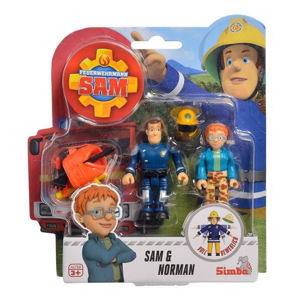 SIMBA 109251043 - Feuerwehrmann Sam - Doppelpack, Sam und Norman
