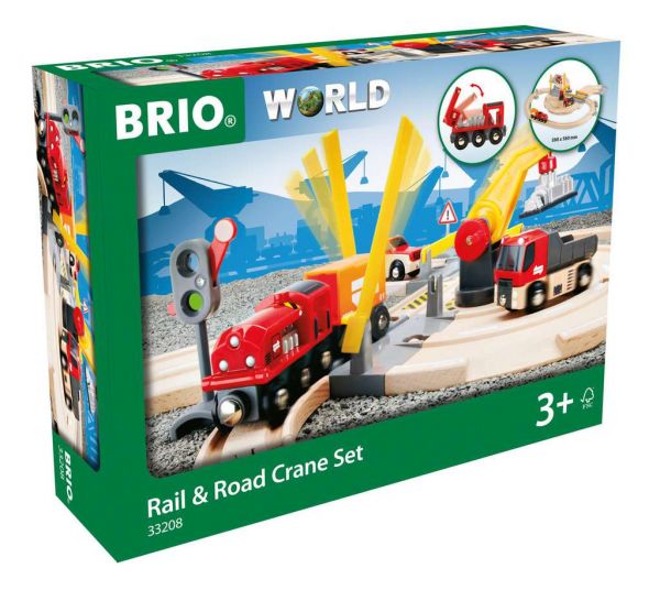 BRIO 33208 - World - Straßen und Schienen Kran Set
