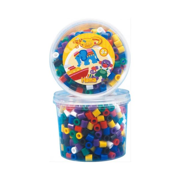 HAMA 8570 - Bügelperlen - Maxi Perlen Dose, Farben gemischt, ca 600 Stk