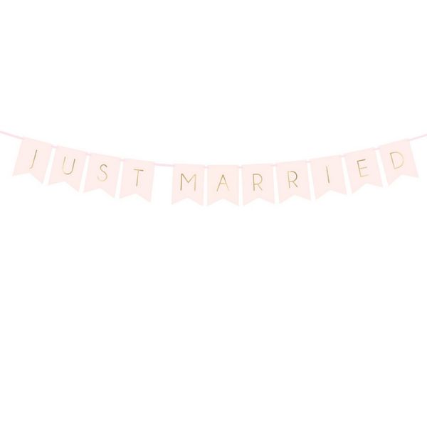 PD GRL68-081J - Banner - Just Married, rosa gold, ca 155cm