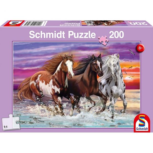 SCHMIDT 56356 - Puzzle - Wildes Pferde-Trio, 200 Teile