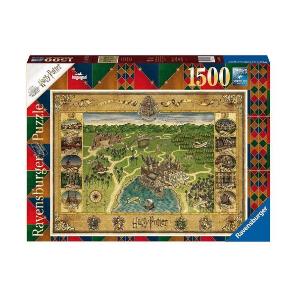 RAVENSBURGER 16599 - Puzzle - Harry Potter Hogwarts Karte, 1500 Teile