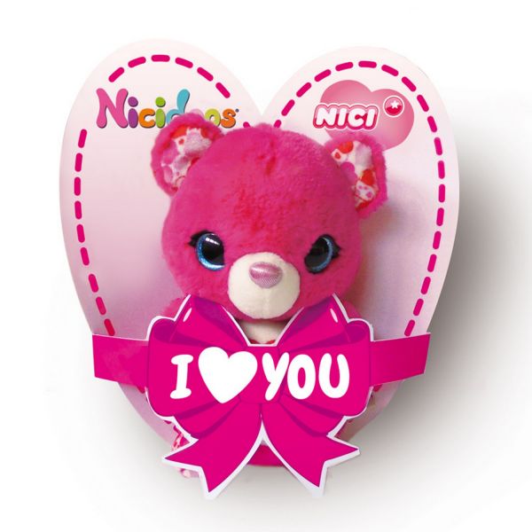 NICI 42770 - Plüschtier - NICIdoos - Valentinstag Bär, 9cm mit Loop