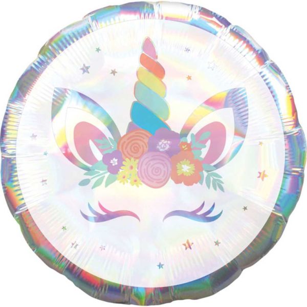 AMSCAN 4080801 - Folienballon - Einhorn Party irisierend, 43cm