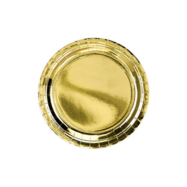 PD TPP36-019ME - Pappteller - metallic gold, 23cm, 6St