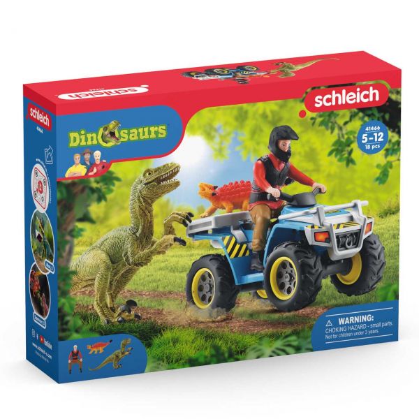 SCHLEICH 41466 - Dinosaurs - Flucht auf Quad vor Velociraptor, Version 2022