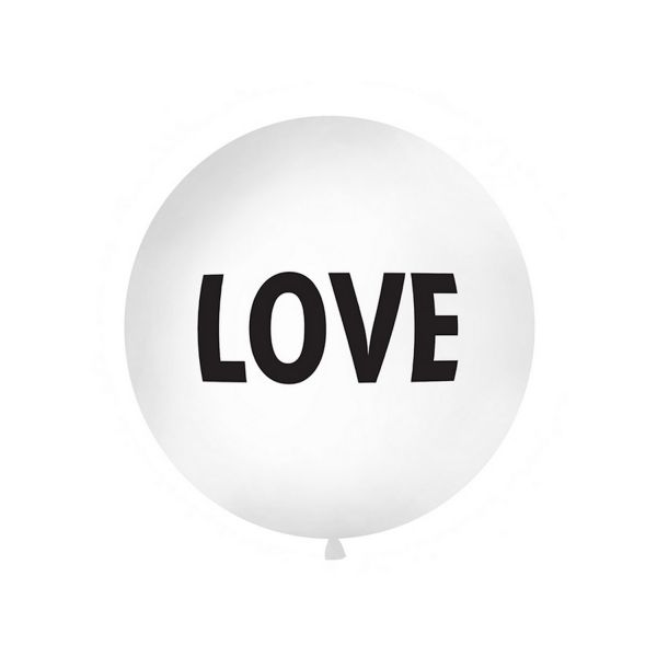 PD OLBON13D-008 - Riesen Ballon 1m, Love, weiß