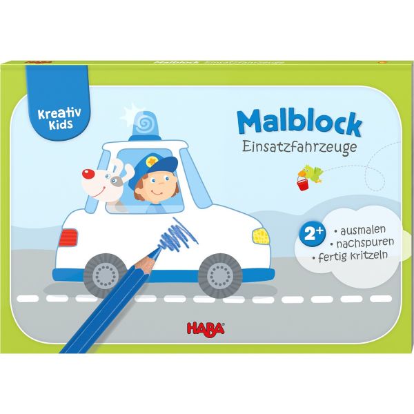 HABA 304438 - Kreativ Kids - Malblock Einsatzfahrzeuge