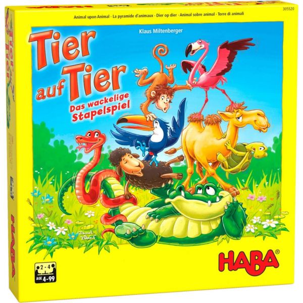 HABA 305520 - Kinderspiel - Tier auf Tier, Das wackelige Stapelspiel