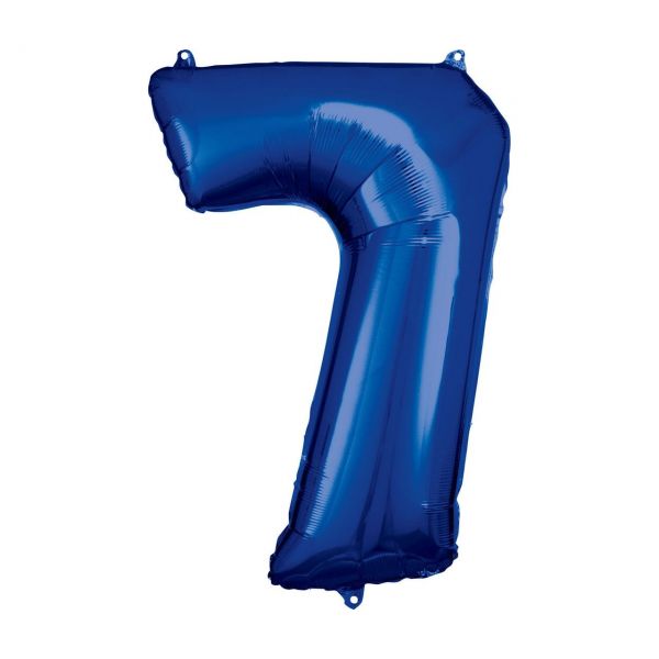 RM 9907288 - Folienballon SuperShape - Zahl 7, blau, 55x83cm