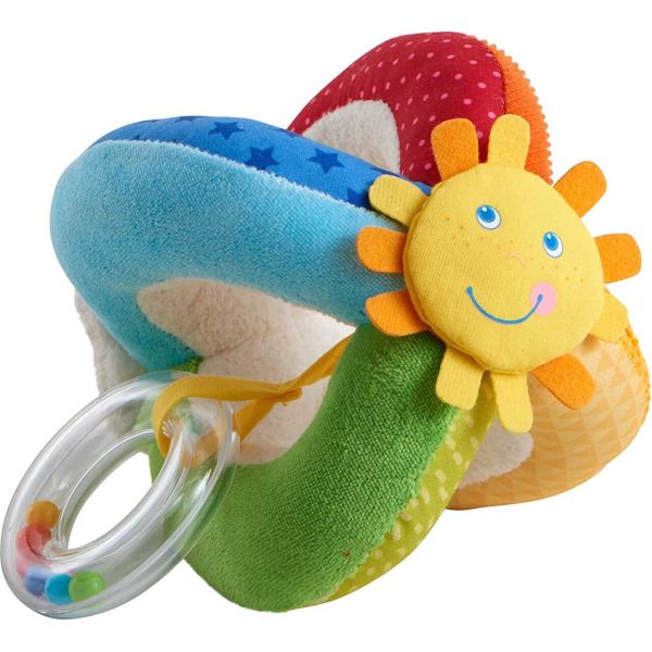 HABA 306024 - Babyspielzeug - Stoffball Regenbogenwelt