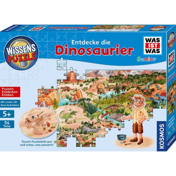 KOSMOS 682873 - Wissenspuzzle - WAS IST WAS Junior: Entdecke die Dinosaurier, 54 Teile