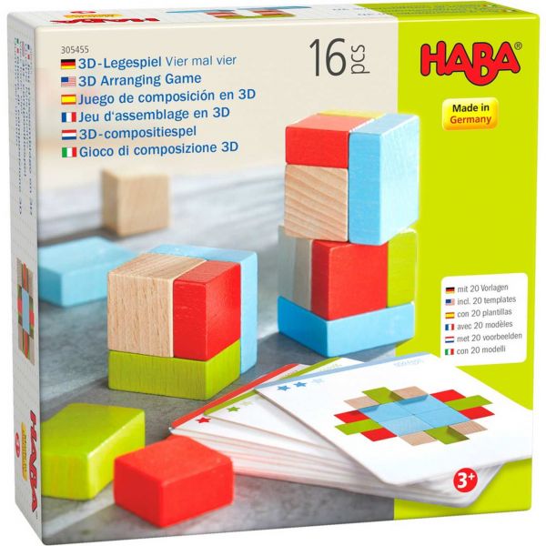 HABA 305455 - 3D-Legespiel - Vier mal vier