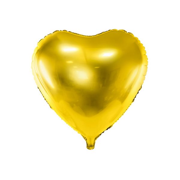 PD FB9M-019 - Folienballon - Herz, Gold, ca. 45cm