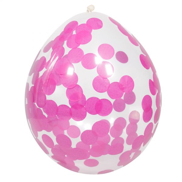 FOLAT 08596 - Geburtstag &amp; Party - Konfetti Luftballons Pink, 4 Stk., 30 cm