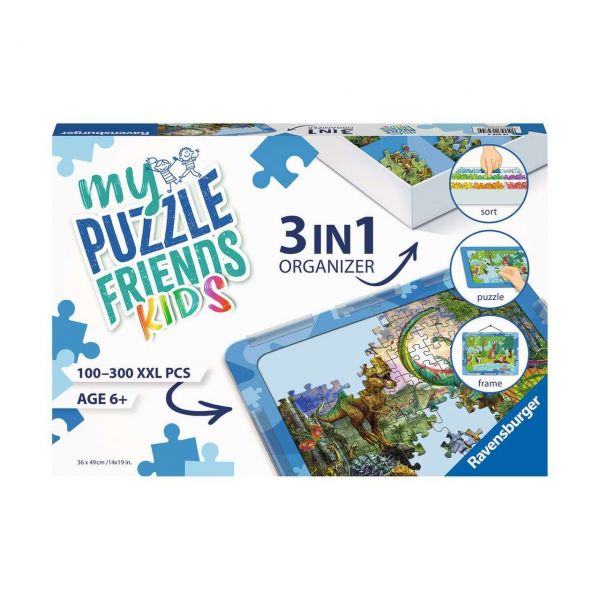 RAVENSBURGER 13274 - Puzzlezubehör - My Puzzle Friends Kids, 3in1 Organizer Blau, 100-300 XXL Teile