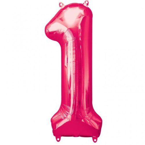 AMSCAN 2827501 - Folienballon - Zahl 1, pink, XXL