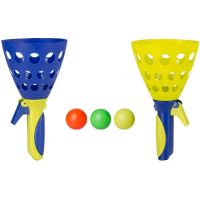 IDENA 40006 - Gartenspielzeug -  Fangballspiel XXL mit 2 Fangbechern
