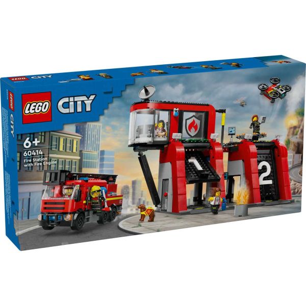 LEGO 60414 - City Feuerwehr - Feuerwehrstation mit Drehleiterfahrzeug