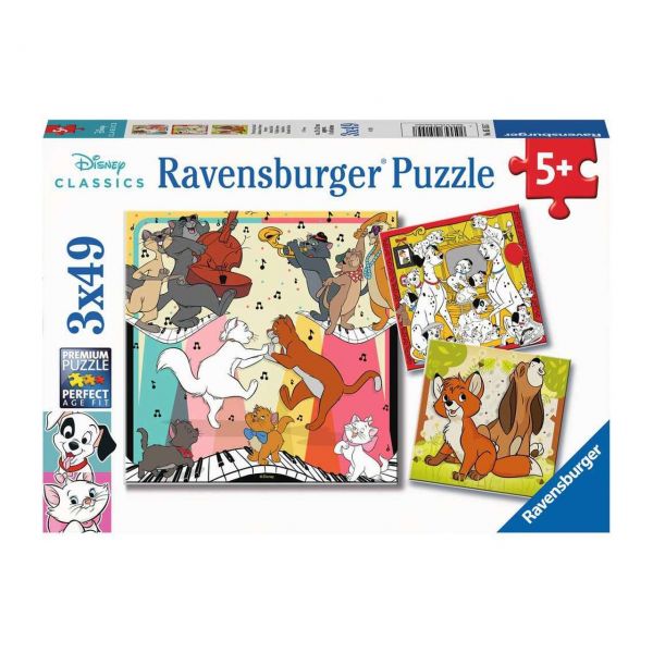 RAVENSBURGER 05155 - Puzzle - Disney, Tierisch gut drauf, 3x49 Teile