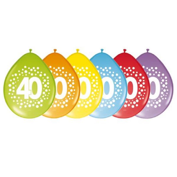 FOLAT 64240 - Geburtstag &amp; Party - Luftballons Regenbogen, 40 Jahre, 30 cm
