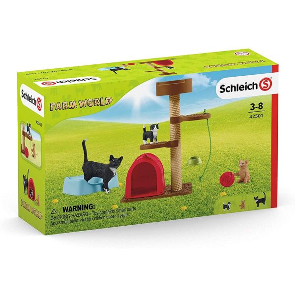 SCHLEICH 42501 - Farm World - Spielspaß für niedliche Katzen