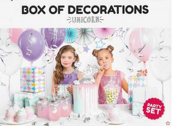 PD SET4 - Dekorations Box - Einhorn Party, 35 Teile