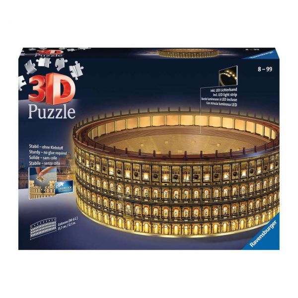RAVENSBURGER 11148 - 3D Puzzle - Kolosseum in Rom bei Nacht, 216 Teile