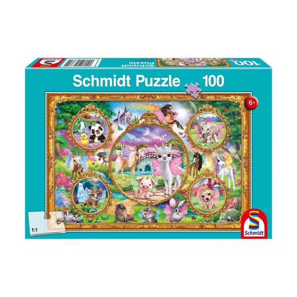 SCHMIDT 56371 - Puzzle - Animal Club, Einhorn-Tierwelt 100 Teile