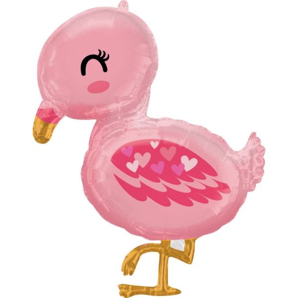AMSCAN 4155001 - Folienballon SuperShape - Flamingo Baby Girl, 63x81cm